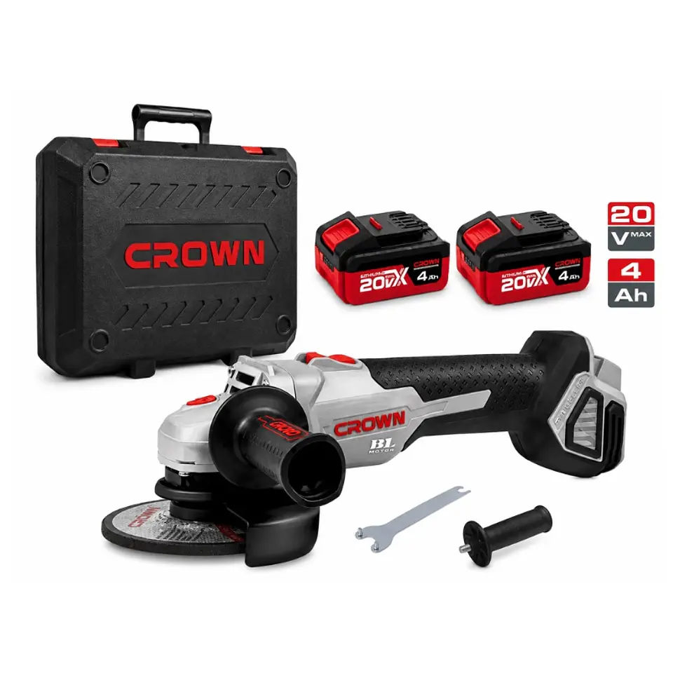 Esmeril Amoladora Angular Portátil Recargable 20v Crown Sec 1