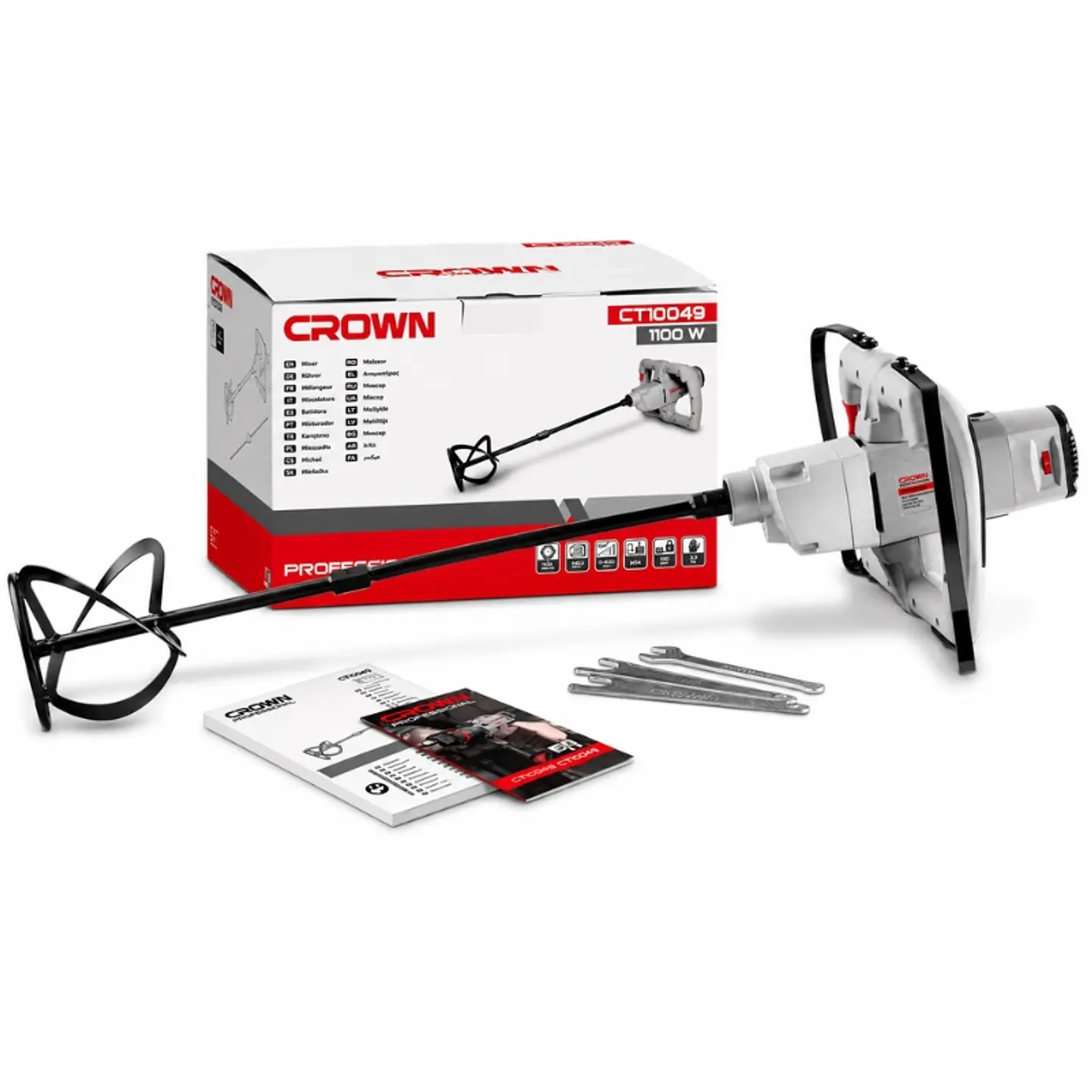 Mezclador Batidor Mixer Pintura Binda 1100w Crown Sec 1