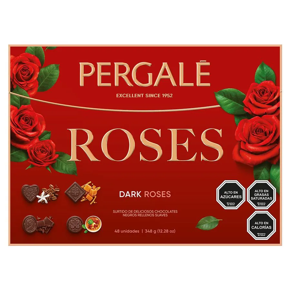 Bombones Pergale Chocolate Amargo Roses 48 unidades 1