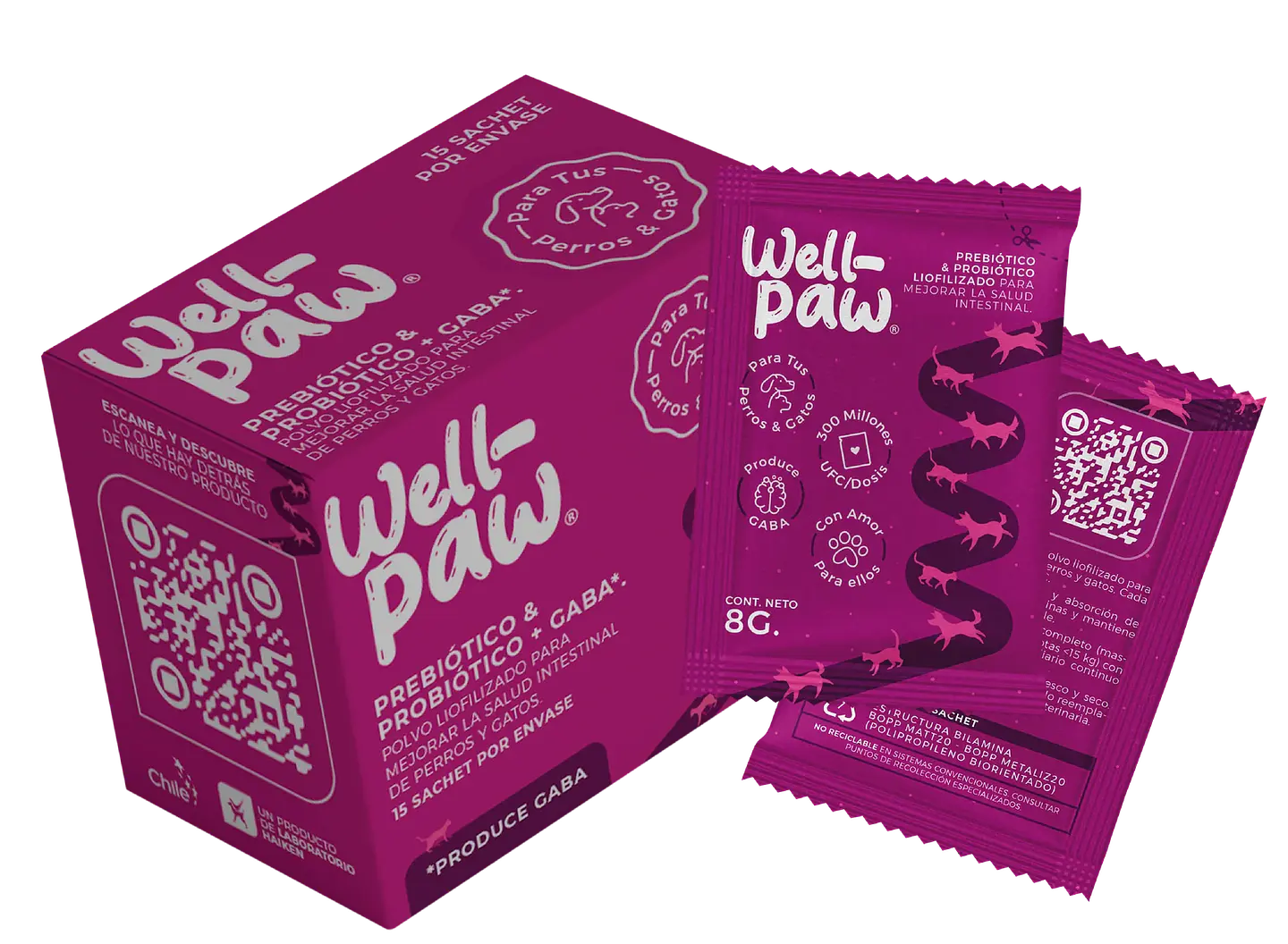 Probiótico Liofilizado Well Paw para Perro y Gato con Gaba 1
