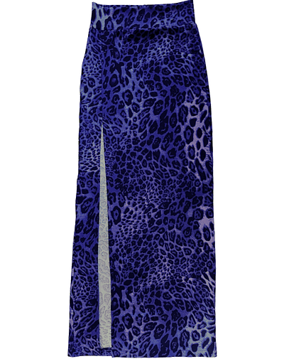 MAXI FALDA LEONORA ANIMAL PRINT BLUE 