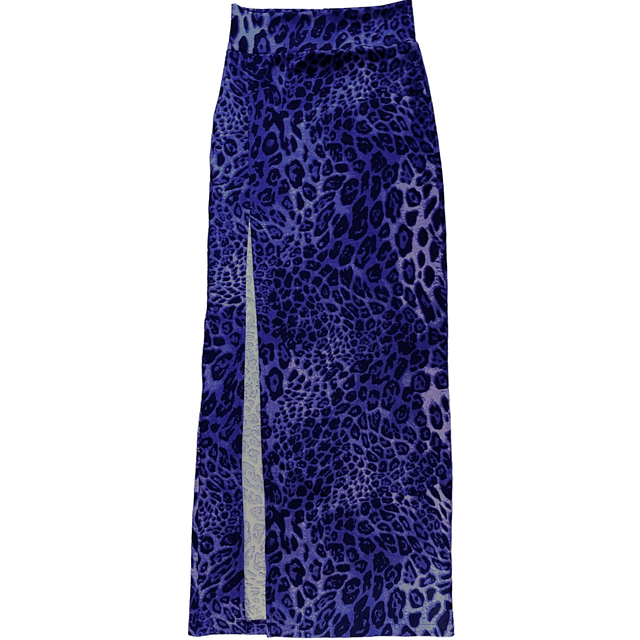 MAXI FALDA LEONORA ANIMAL PRINT BLUE 