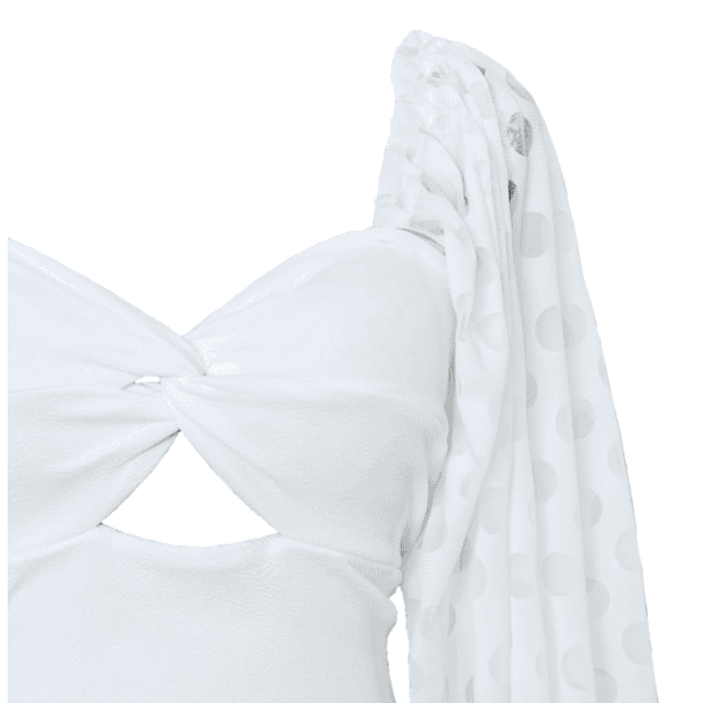 TOP CARLOTA MANGAS AGLOBADAS BLANCO / PUNTOS 2