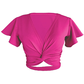 TOP AMELIA MANGAS DE VUELOS FUCSIA