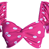 CROP-TOP CARLOTA MANGAS DE VUELOS POLKA DOTS FUCSIA