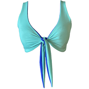 TOP BIKINI REVERSIBLE XIMENA CELESTE - AZUL