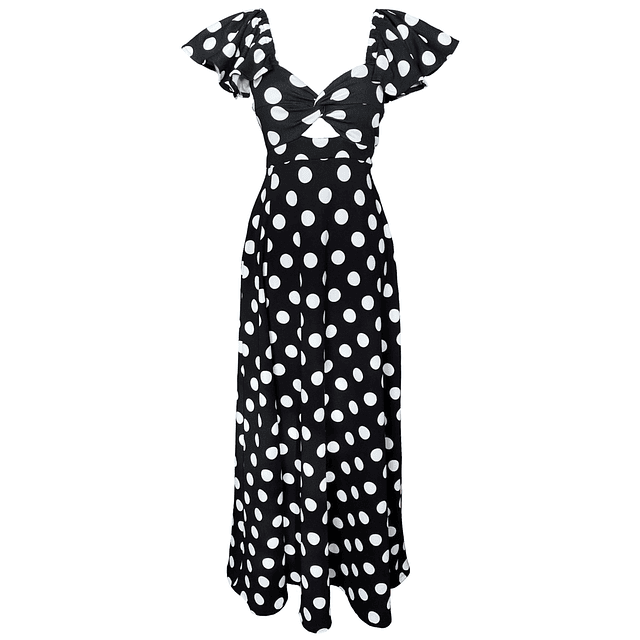 MAXI VESTIDO INI POLKA DOTS BLACK