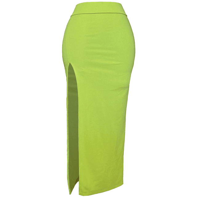 MAXI FALDA LEONORA VERDE LIMON 