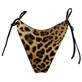 CALZÓN BIKINI REVERSIBLE GINEVRA LEOPARD - NEGRO