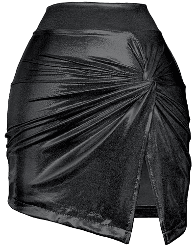 FALDA DRAPEADA FEDERICA BLACK SHINE 