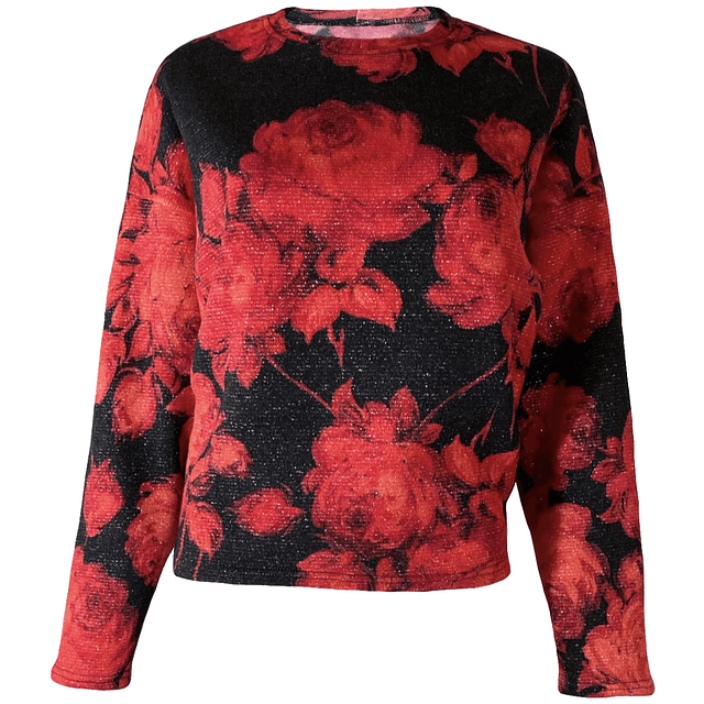 SWEATER CHIARA RED ROSES 