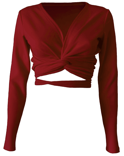 TOP AMELIA MANGAS LARGAS ROJO