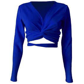 TOP AMELIA MANGAS LARGAS AZUL