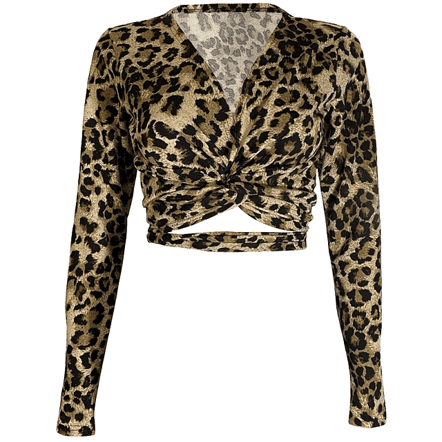 TOP AMELIA MANGAS LARGAS NEW ANIMAL PRINT 