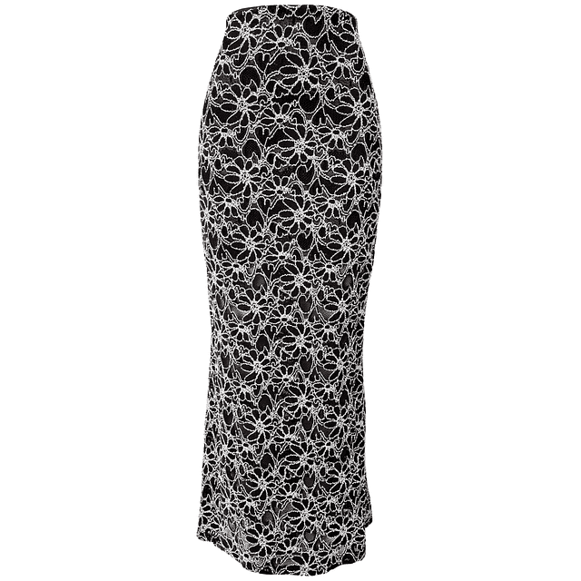 MAXI FALDA BEGOÑA ENCAJE BLACK AND WHITE 