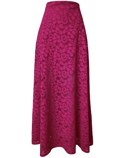 MAXI FALDA ABIGAIL ENCAJE FUCSIA