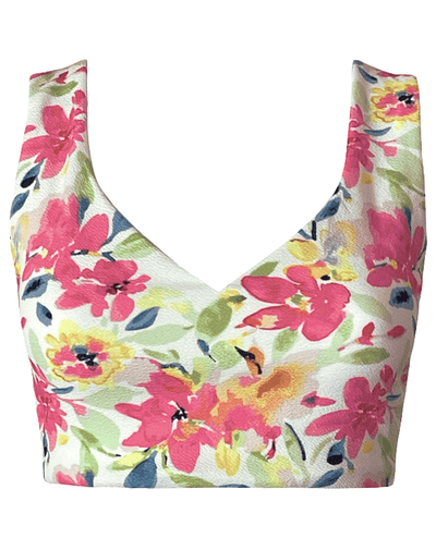 TOP NICOLE ACUERELA PINK FLOWERS 