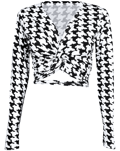 TOP AMELIA MANGAS LARGAS PIED DE POULE 