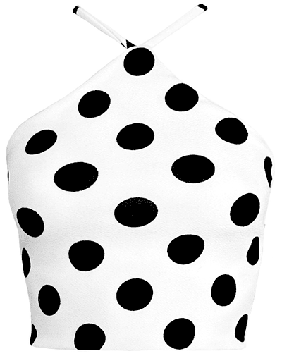 TOP VICENTA POLKA DOTS WHITE 