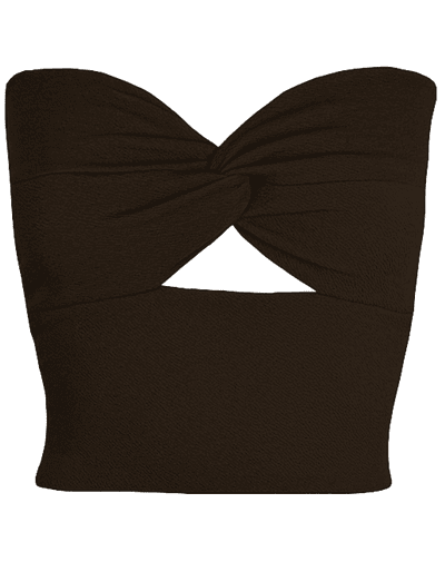 TOP CARLOTA STRAPLESS CAFÉ 