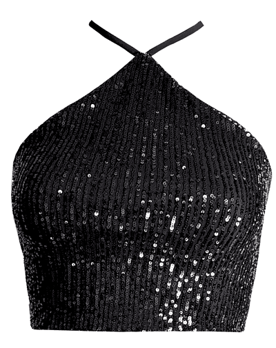 TOP VICENTA LENTEJUELAS NEGRO