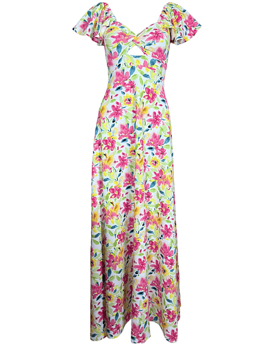 VESTIDO INI ACUARELA PINK FLOWERS 