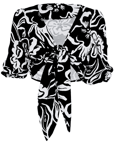 TOP FELICIA HIBISCUS BLACK 