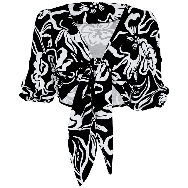 TOP FELICIA HIBISCUS BLACK 