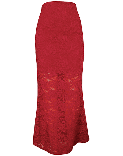 FALDA BEGOÑA ENCAJE ROSSO