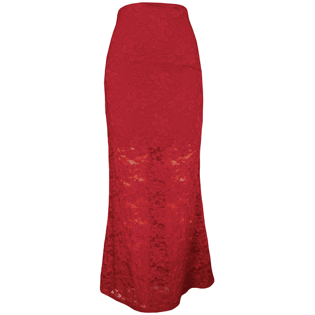 FALDA BEGOÑA ENCAJE ROSSO