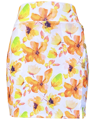 FALDA SHORT GRECIA ACUARELA YELLOW FLOWERS 