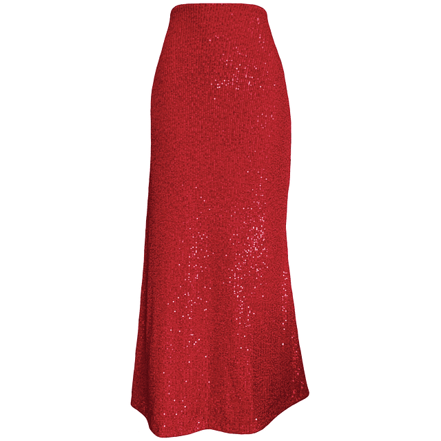 MAXI FALDA ALEXANDRA LENTEJUELAS ROJO