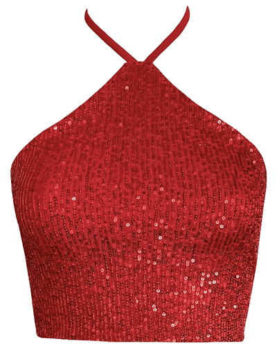 TOP VICENTA LENTEJUELAS ROJO