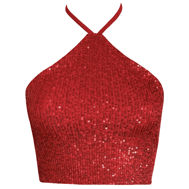 TOP VICENTA LENTEJUELAS ROJO