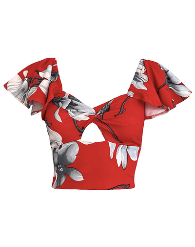 TOP CARLOTA MANGAS DE VUELOS NEW RED SPRING 