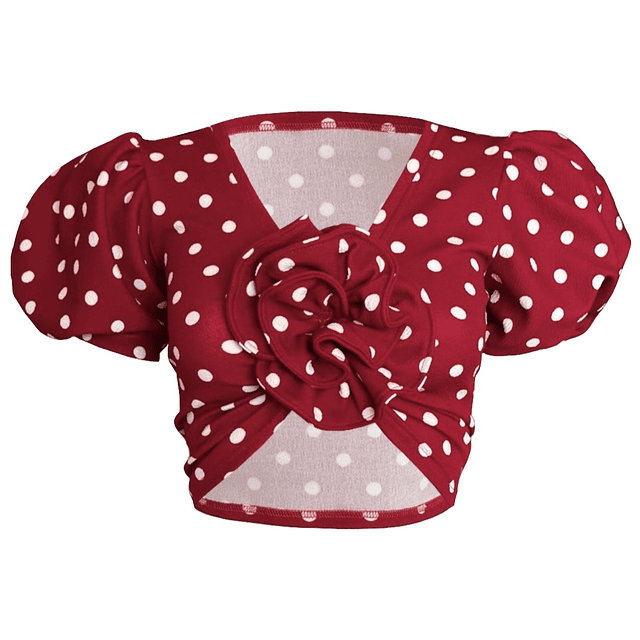 TOP SOLAGNE POLKA DOTS RED