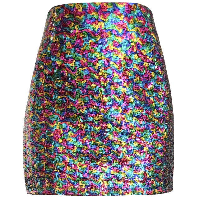 FALDA DOROTHY LENTEJUELAS MULTICOLOR