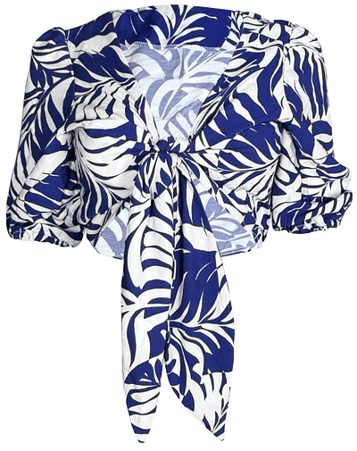 TOP FELICIA PALM BLUE 