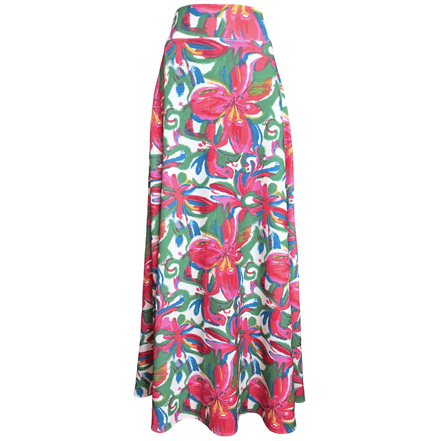 FALDA FABIANA PAINTED PINK FLOWERS 