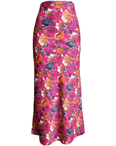 FALDA LORENZA SATIN PASIFLORA ORANGE 