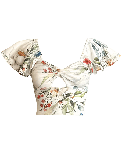 TOP CARLOTA MANGAS DE VUELOS BOTANICA