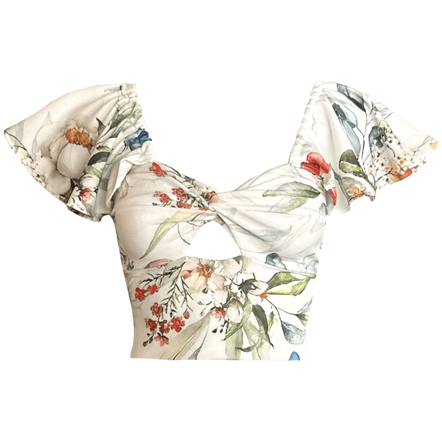 TOP CARLOTA MANGAS DE VUELOS BOTANICA