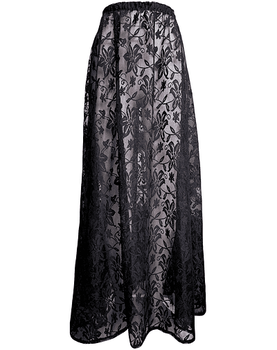 FALDA SAMANTHA ENCAJE FLOR NEGRO 