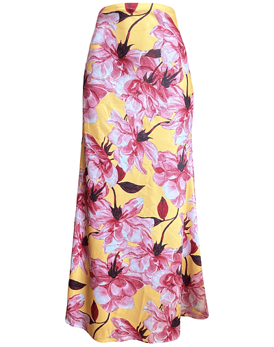 FALDA LORENZA SATIN PETALOS PINK 