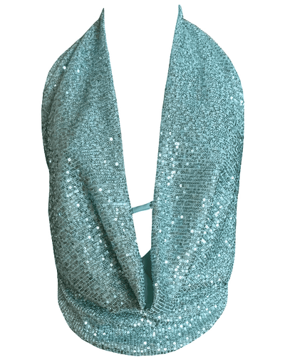 TOP DRAPEADO MELISSA LENTEJUELAS AQUA 