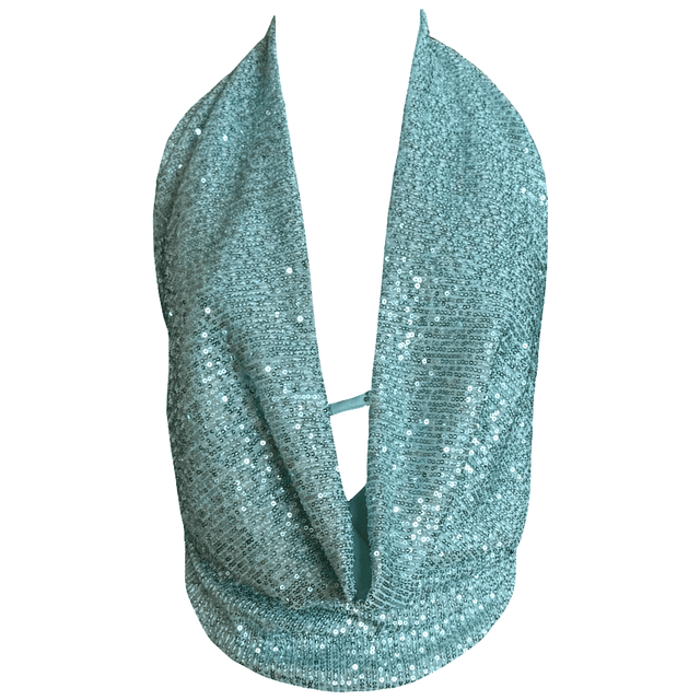 TOP DRAPEADO MELISSA LENTEJUELAS AQUA 