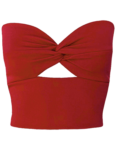TOP CARLOTA STRAPLESS ROJO
