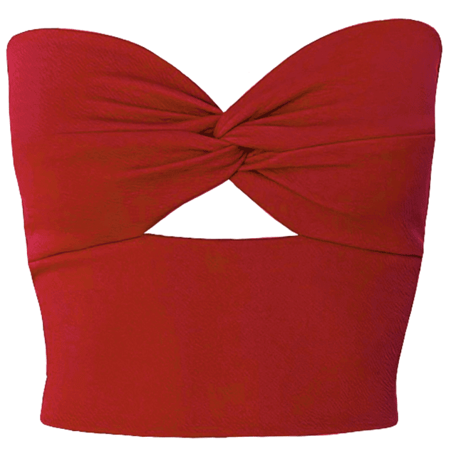TOP CARLOTA STRAPLESS ROJO