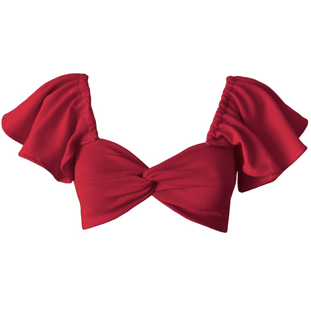 CROP-TOP CARLOTA MANGAS DE VUELOS ROJO