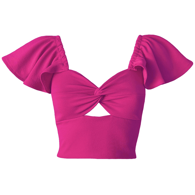 TOP CARLOTA MANGAS DE VUELOS FUCSIA